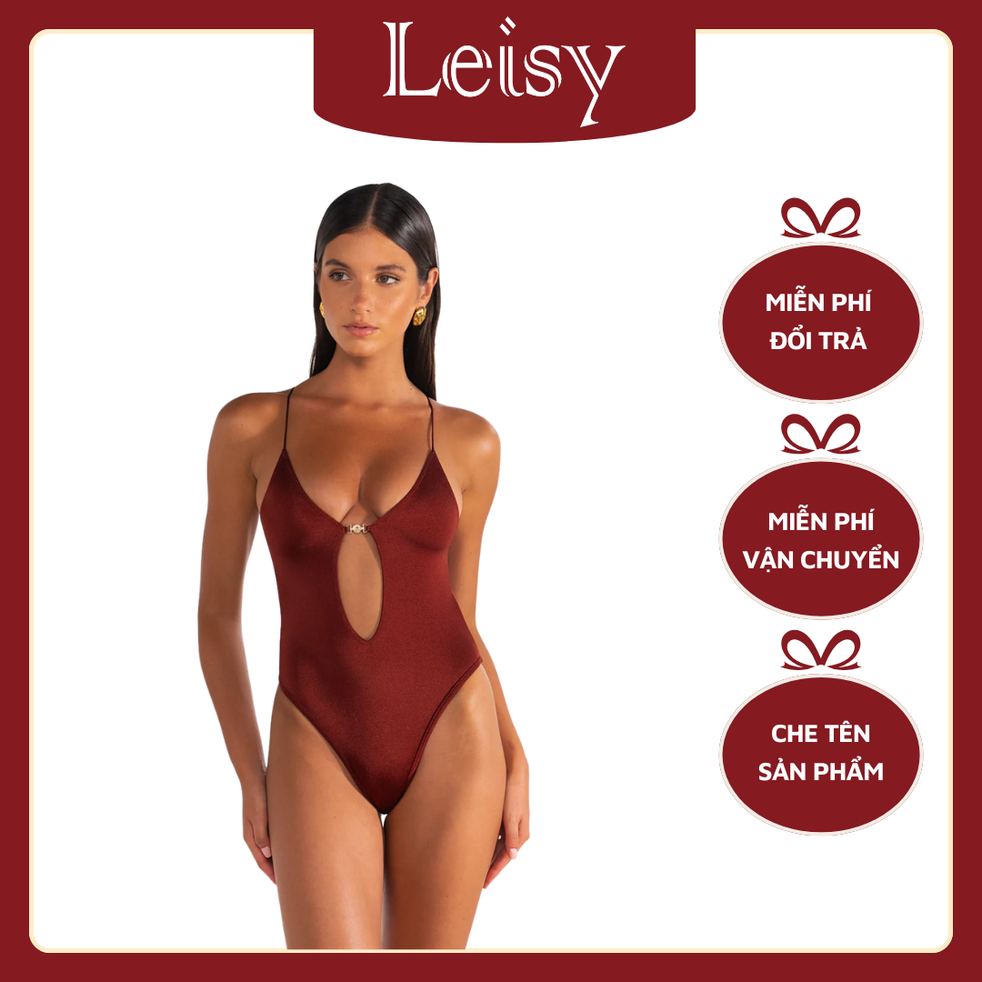 Bikini Nữ 1 Mảnh Leisy Màu Đỏ Rượu Cổ Yếm Sang Trọng LSBK002 Bikini-Nu-1-Manh-Leisy-Mau-Do-Ruou-Co-Yem-Sang-Trong-LSBK002